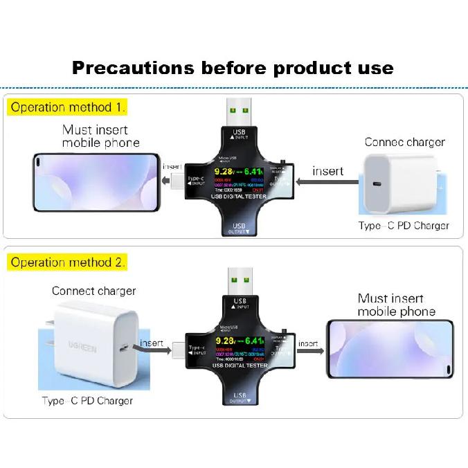 USB Tester DC Type-C PD Digital Voltmeter Amper Voltage Current Monitor Ammeter Detector Power Bank Charger Capacity Meter 8.0A
