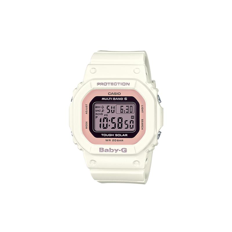 

Casio BABY-G classic small square impact-resistant six-round radio wave waterproof movement quartz movement resin strap Japanese and BGD-5000U-7DPR
