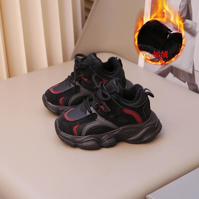 

Boys shoes casual sports shoes winter velvet thermal shoes girls dad shoes two cotton velvet baby thermal cotton shoes 25 yards inner length 15.5cm чёрный