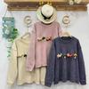 Artistic Autumn 3D Fox & Mushroom Knit Sweater for Women