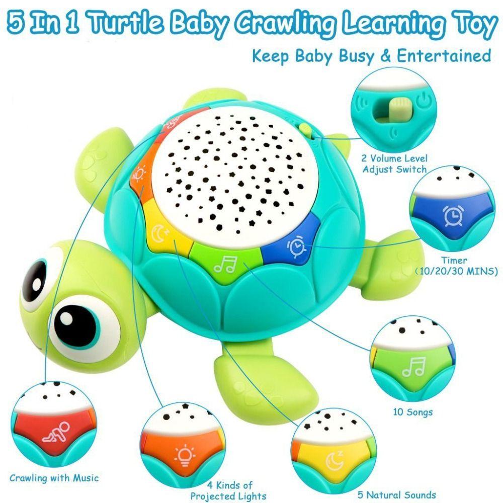 Plastic Musical Crawling Turtle Toys Simulation Musical Projector Turtle Toys Birthday Gift