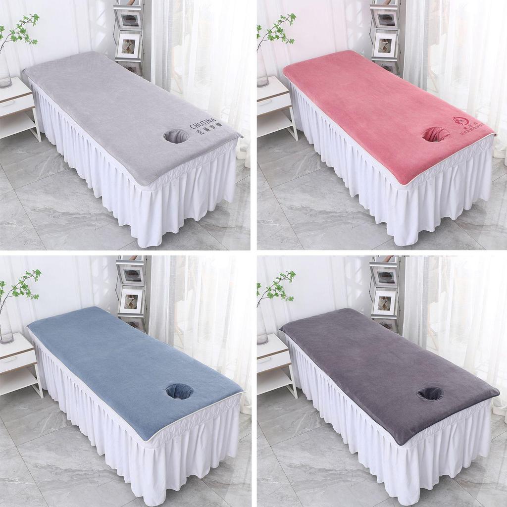Thick Absorbent Beauty Salon Bath Towel Massage Bed Sheet with Hole, Logo-Ready, 80x190cm