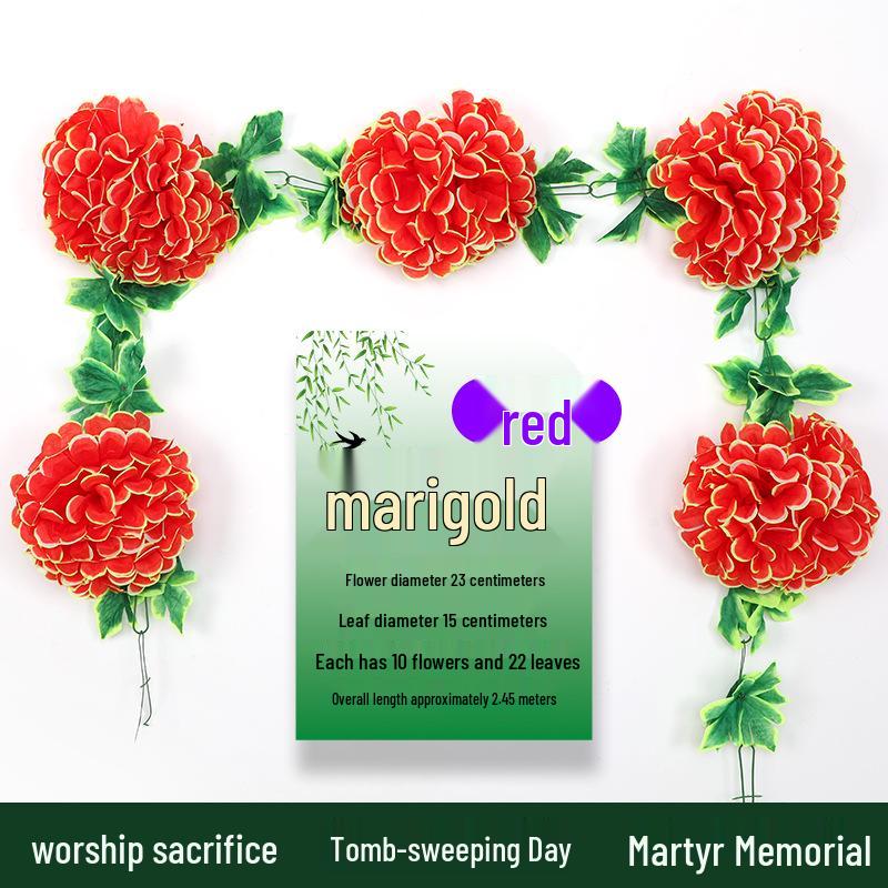 Artificial Chrysanthemum Vines for Cemetery and Memorial Decor - Silk and Plastic Hanging Floral Decoration