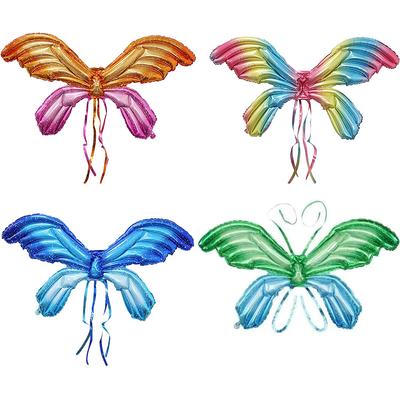 4pcs Colorful Butterfly Wings Balloons for Butterfly-Themed Party Decoration