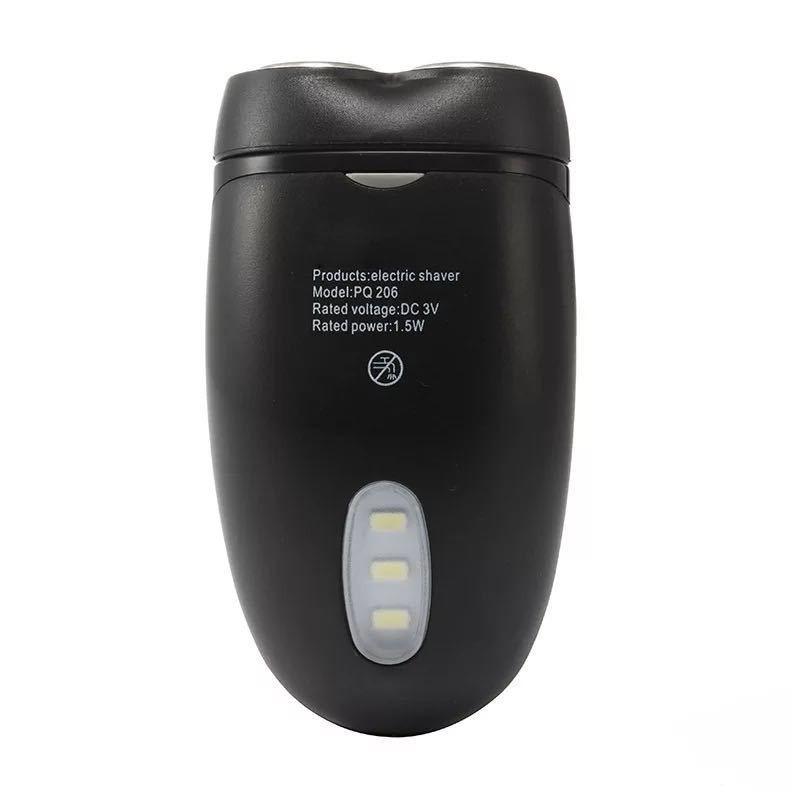 2188 Mini Electric Shaver Double-headed Dry Battery Shaver Illuminated Multi-function Factory Direct Sales Black