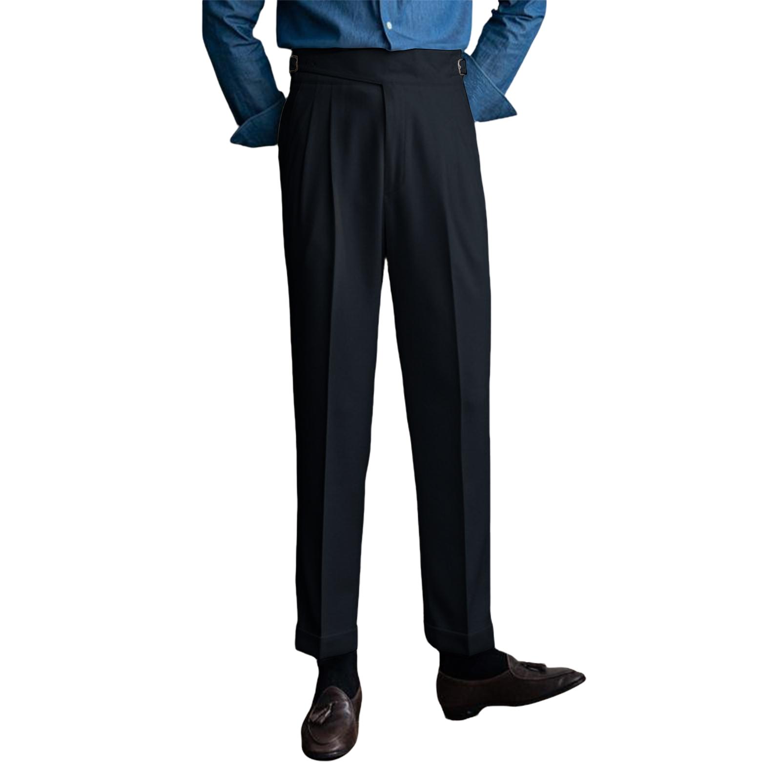 

Мужские повседневные брюки Классические Неаполь Итальянский стиль Брюки для платья Деловые брюки Мужские 30 чёрный