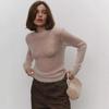 Mohair Round Collar Pullover Sweater Spring Summer Comfortable Knit Bottom Semi Transparent Sweater Women Comfortable Undercoat Long Sleeves Sweater