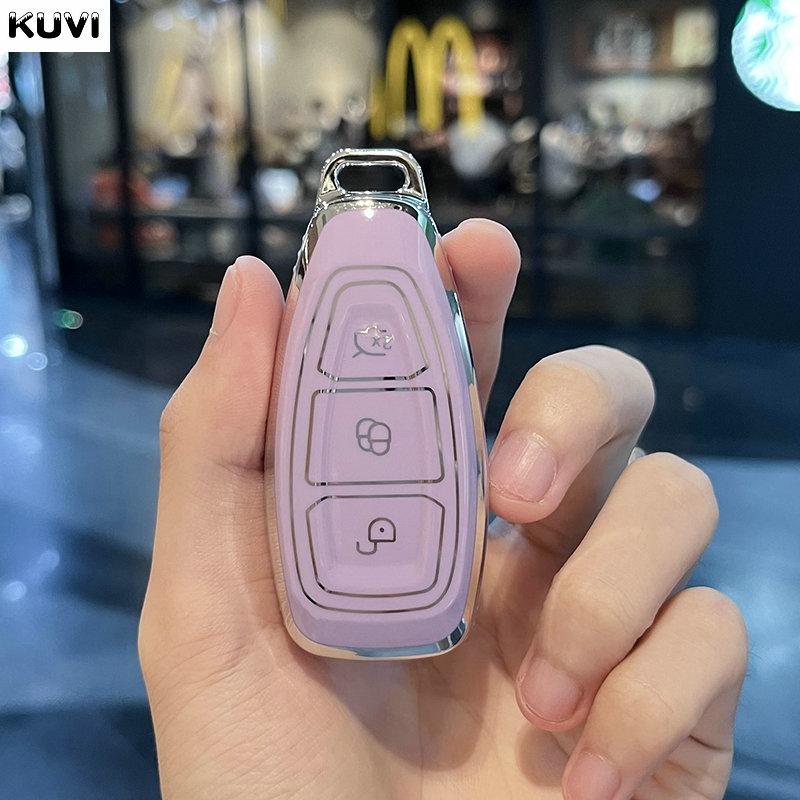 Tpu Car Smart Key Case Cover Keyring For Ford Focus 3 4 St Mondeo Mk3 Mk4 Fiesta Fusion Kuga Ecosport Protect Fob Accessories
