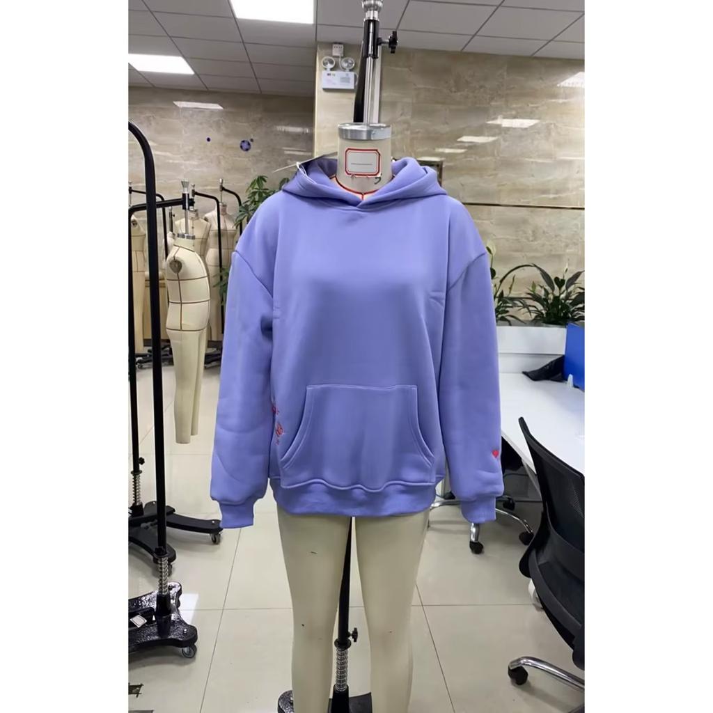 STREETRICH Women's Y2K Floral Letter Embroidered Hooded Pullover Cozy Stylish Long Sleeve Loose Sweatshirts with Kangaroo Pocket