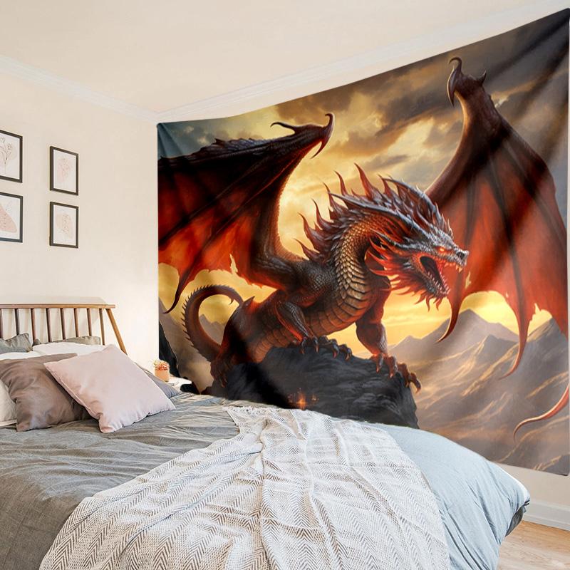 Fiery Dragon Artwork Tapestry Room Decoration Wall Hanging for Living Room Bedroom, dormitory, Birthday and Christmas gifts