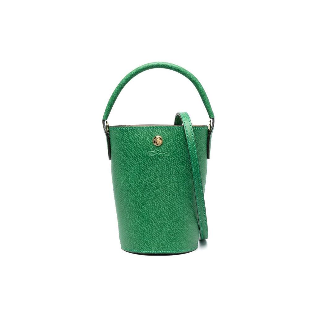 Longchamp Épure 12 Short Handle Snap Closure Leather Bucket Bag Mini Women Bags Green 10213HYZ129