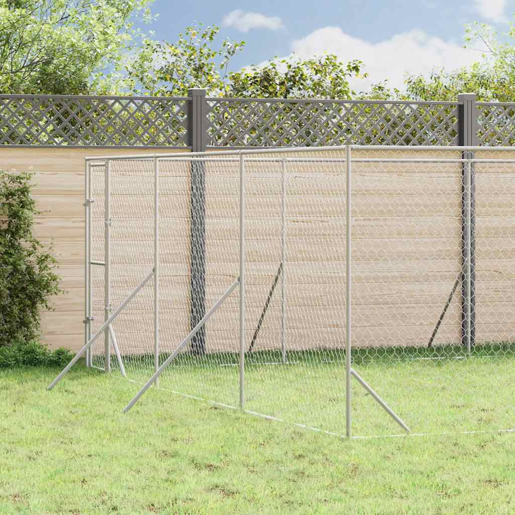 Vidaxl Kojec Zewnętrzny Dla Psa, Srebrny, 6X10X2 M, Stal Galwanizowana