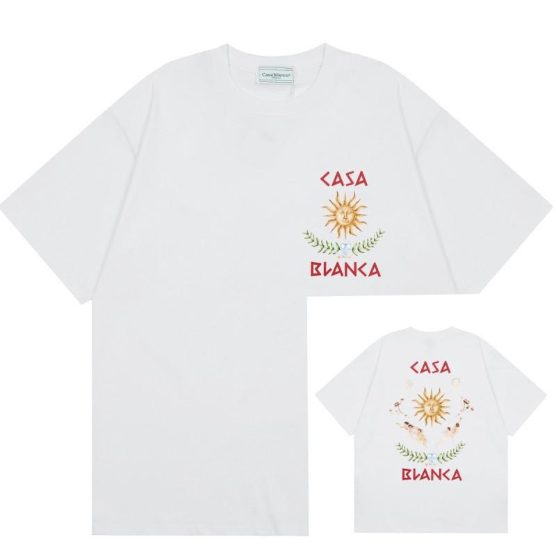 Men Women Streetwear Short Sleeve T-Shirt With Geometric Letter Print Loose Fit Cotton Tee Casual