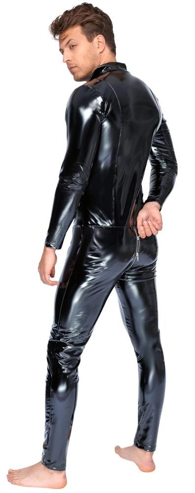 Black Level - Men's Black Long Jumpsuit With Zipper Size S