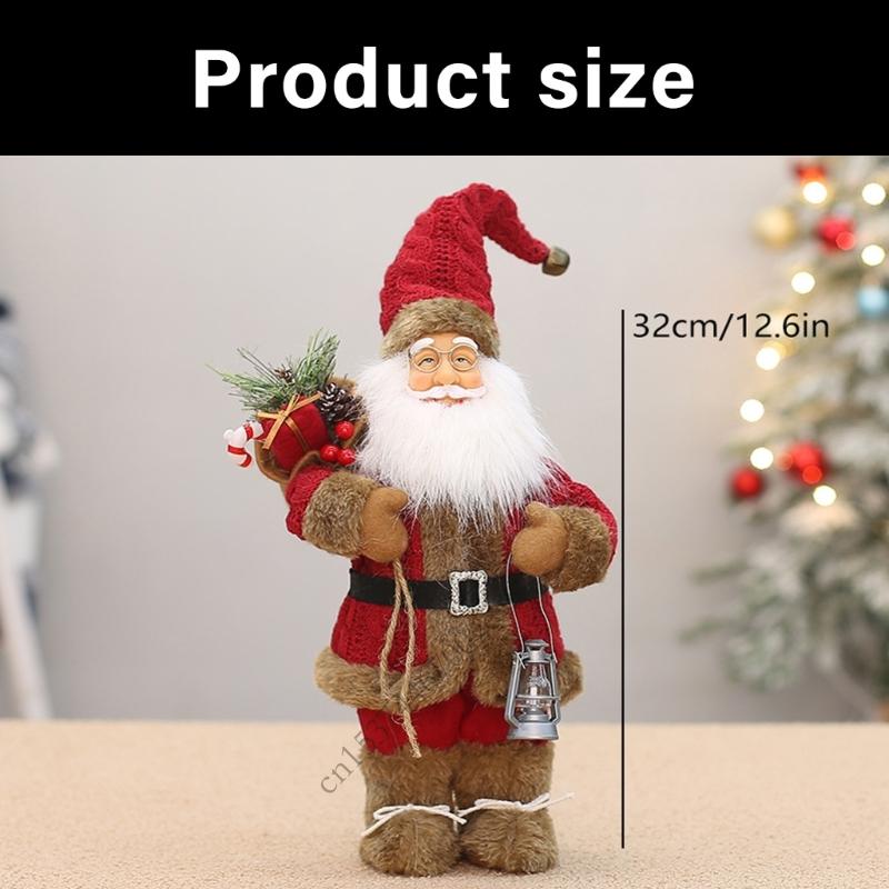 12Inch Santa Clause Figurine Table Ornament Christmas Party Decoration for Indoor and Outdoor Holiday Party Centerpieces P9YB