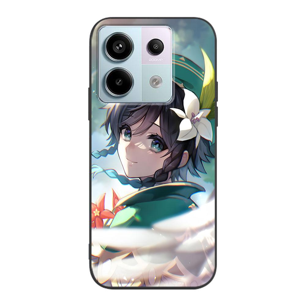 Barbatos Genshin Impact Case for Xiaomi Redmi 10 10C 9C 9A 9i 9 Prime 9T 12 12C 10A K40 Black Soft TPU Mobile Phone Bag Cover