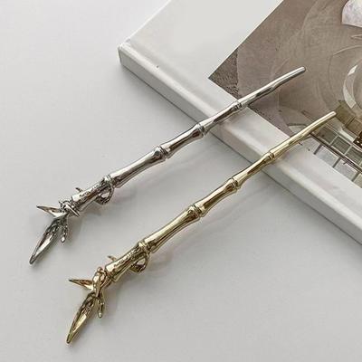 Vintage Metal Hair Stick For Girls Women Hair Clips Bamboo Branch Shape Hairpin Hair Fork Chinese Style Hair Accessories