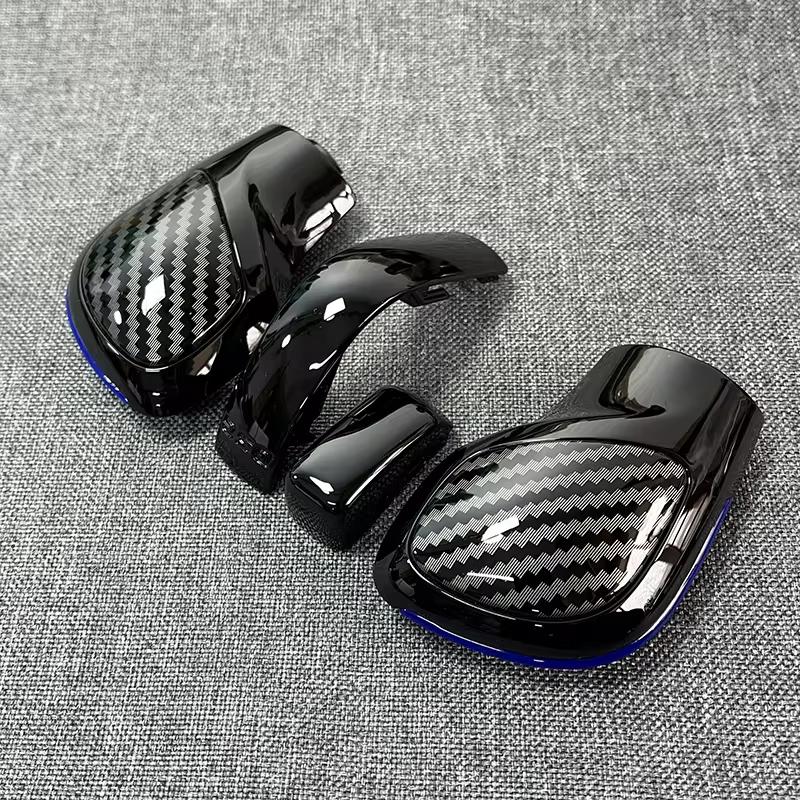 4PCS Chrome Matt With Leather Shift Knob Gear Side Cover DSG Emblem For VW Golf 6 7 R GTI Passat B7 B8 CC R20 Jetta MK6 GLI