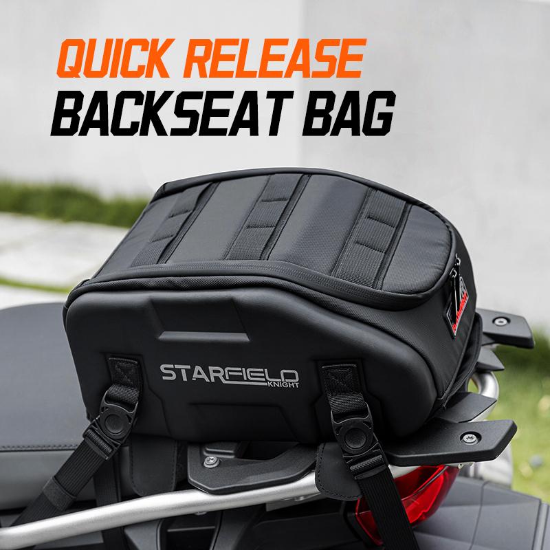 Sfk Black Motorcycle Bag Front Oil Tank Bag Back Seat Bag Riding Gears Magnetic Fixation With Waterproof Rain Cover Accessories