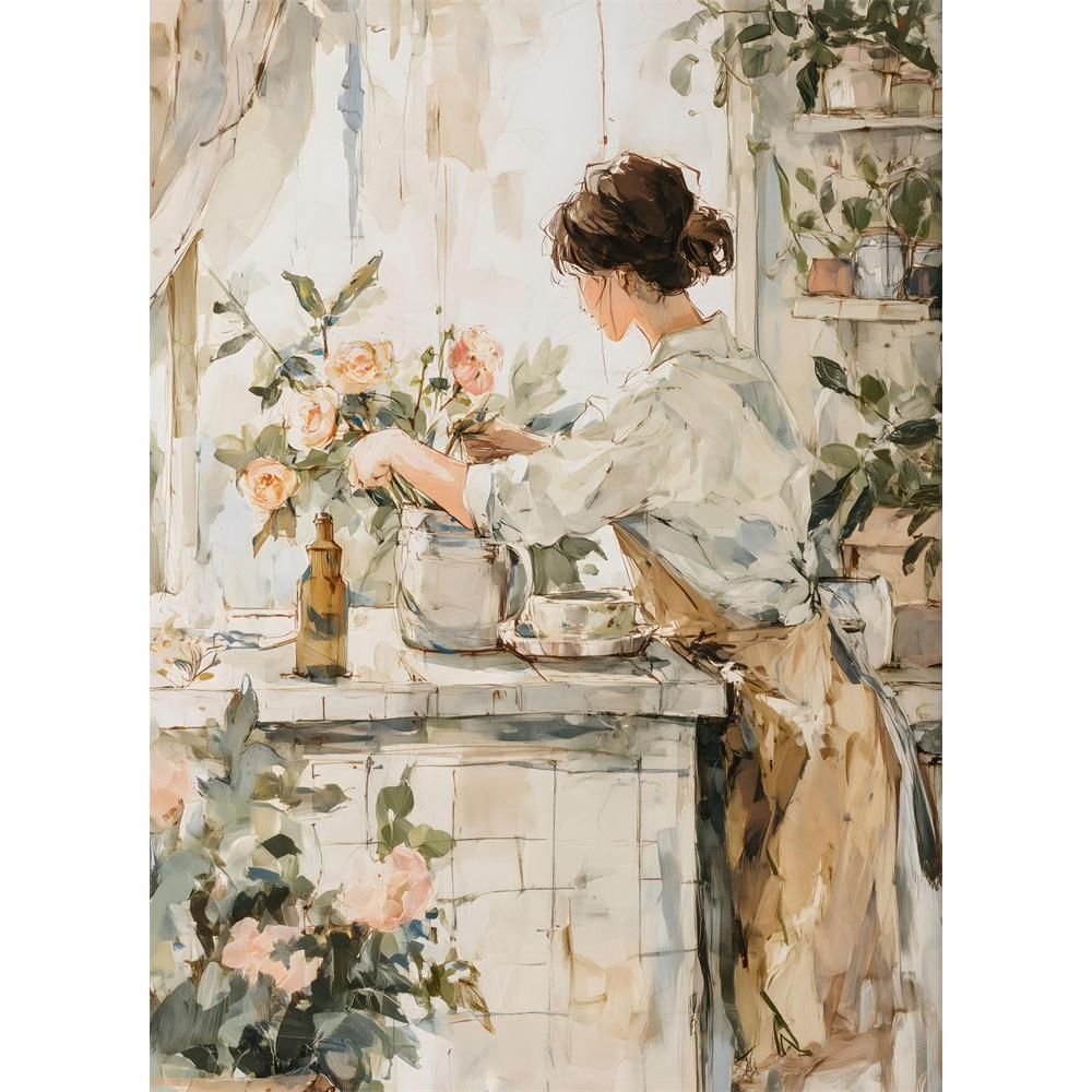 5D Diy Diamond Painting Cross Stitch Embroidery Classic French Manor NobleWoman Full Round Drill Home Decor Wall Art Gift