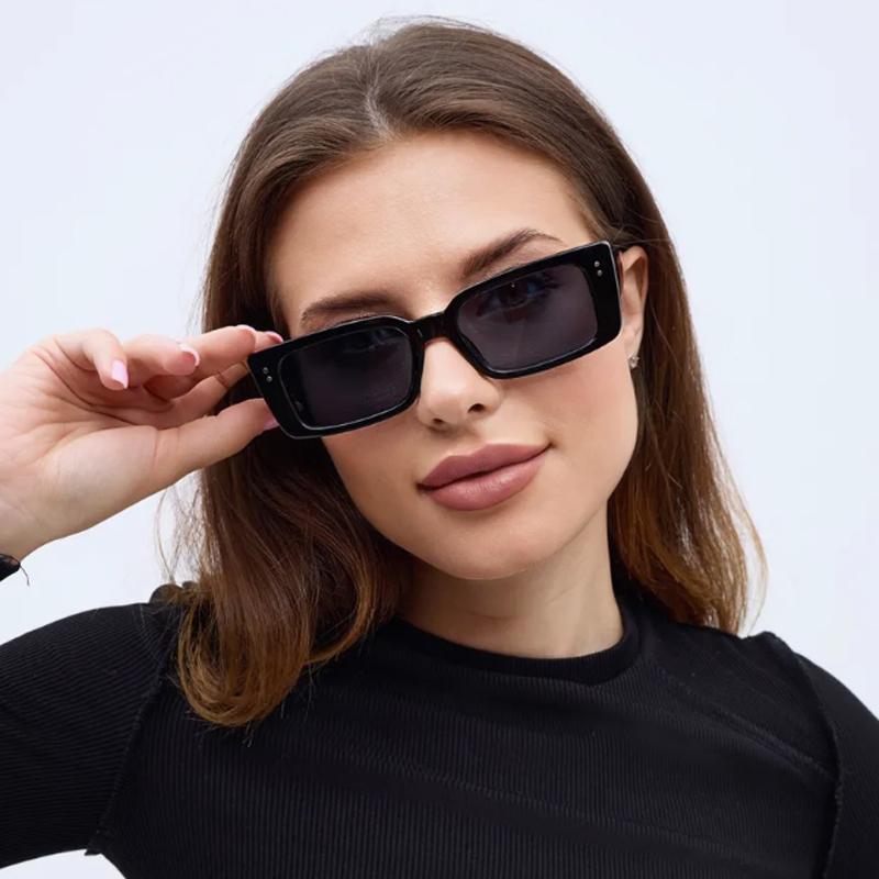 Protective Glasses 2Pcs New Women Imple Style Square Sunglasses Rivet Design Black Leopard Frame Eyewear Female Shades Uv400