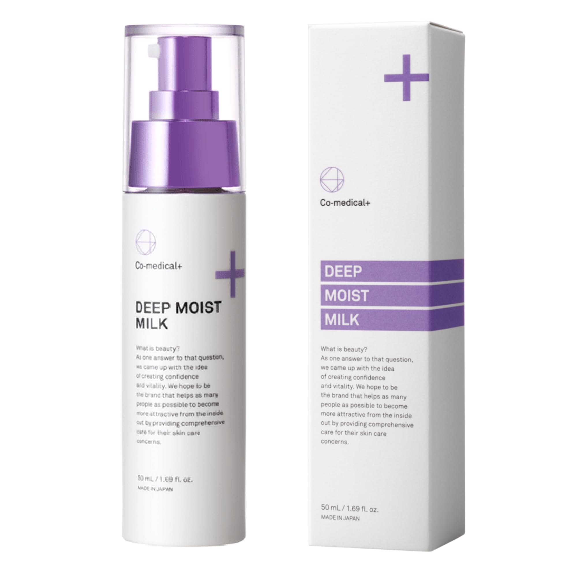 Co-medical+ Deep Moist Milk - Emulsion-type beauty serum with ceramide complex, 50mL. A highly moisturizing milk that firmly retains moisture.