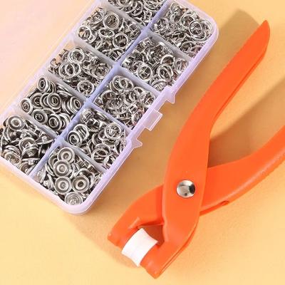 Snap Button Kit with Hand Pressure Pliers 100/150pcs Snaps Mount Pliers Tool Set Metal Snaps for Sewing Snaps for DIY Clothes
