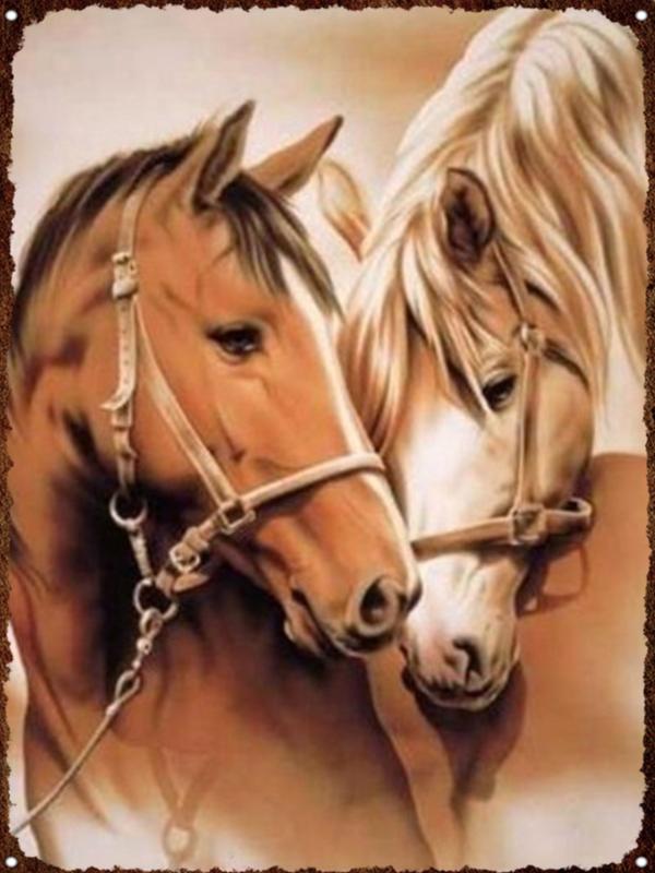 Running Horse Tin Sign Plaque Metal Vintage Wild Animal Shabby Chic Home Decoration Poster Restaurant Plate Iron Paintings Sign