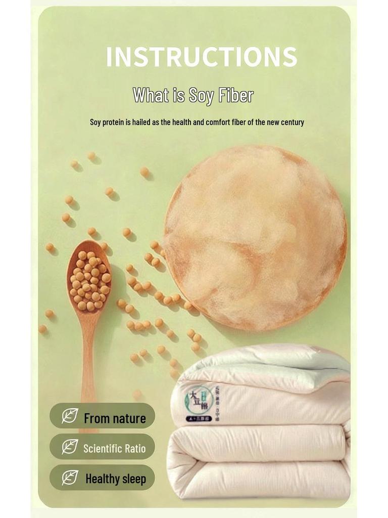 Thickened Soybean Fiber Quilt - Warm, Cold-Proof Bedding for Dormitory - Double-Sized, Perfect for All Seasons.