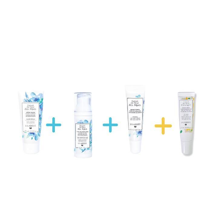 Lilaroze Paris Pack Creme Mains Extrait De Fleur Des Alpes + Fluide Premieres Rides Extrait De Fleur Des Alpes + Baume Levres Extrai