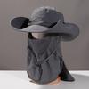 Summer Bucket Hat, Breathable Quick-Dry Fisherman Hat with Detachable Face Neck Guard, Adjustable Drawstring Sun Protection Hat for Outdoor Gardening