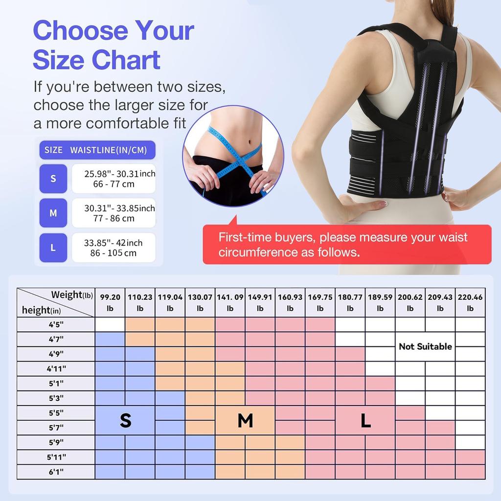 Posture Corrector For Women&Men,Upgraded Full Back Brace Support,Adjustable Shoulder Straightener For Improving Back Posture