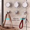 3pcs Removable Swivel Strong Suction Cup Hook Water And Moisture Resistant Suitable For Kitchen Bathroom
