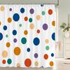 1 Pcs Bathroom Shower Curtain Modern Art Simple Circle Printed Polyester Fabric Shower Curtain with Hooks Decoration Curtain