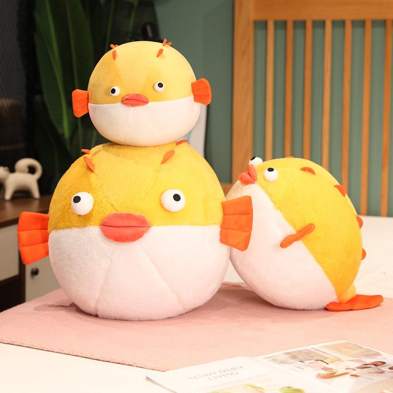 Simulation Fat Round Cat Plush Toys Stuffed Crocodile Puffer Fish Animal Doll Soft Pillow Cute Gift for Kid Girl