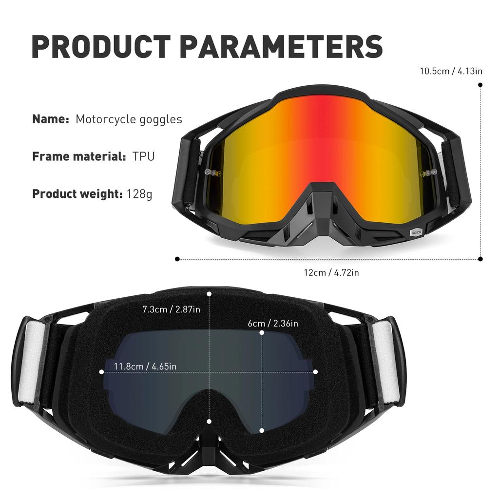 Cycling Glasses Motorcycle Glasses Goggles Motocross Goggles Helmet MX Moto Dirt Bike ATV Ski Outdoor Sports Glasses