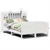 Solid Wood Bed with Shelf Without Mattress White 160x200 cm Pine