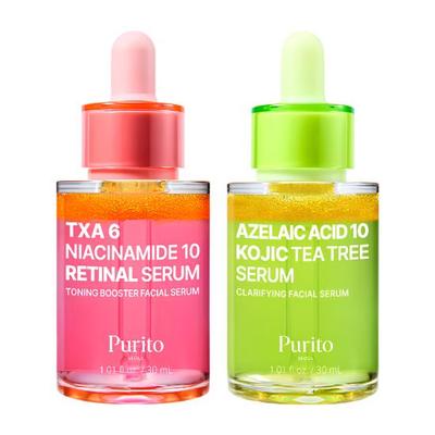 TXT 6 Ser cu Niacinamidă 10 Retinol + Acid Azelaic 10 Ser cu Acid Kojic și Arbore de Ceai | Puncte Negre și Iluminare Skincare Coreean