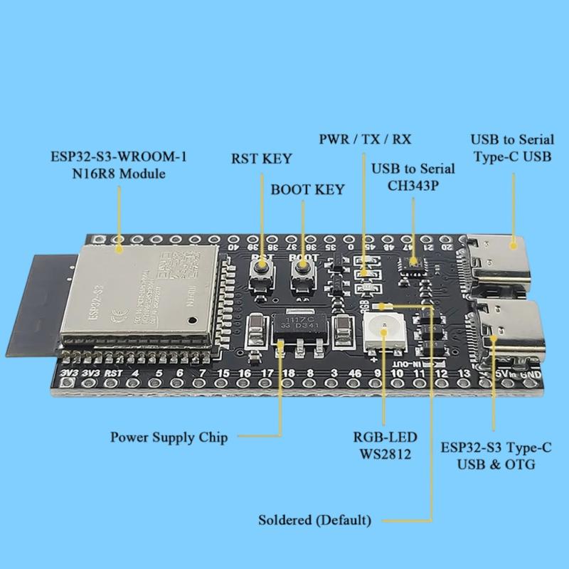 ESP32 S3 Dual-Core Entwicklungsplatine Hohe Leistung 2,4G WiFi Bluetooth Unterstützung für Smart Home Projekte