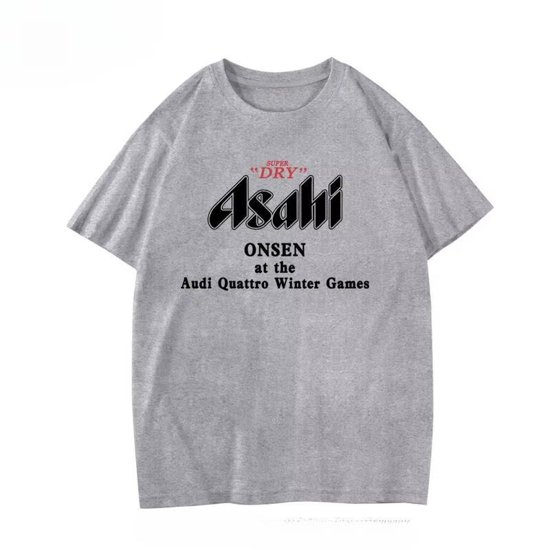 Japonya Asahi Bira Tişörtü Asahi Japon Bira Kısa Kollu Japon Bol Yazlık Erkek ve Kadın Çift Pamuklu Kısa Kollu Baskılı