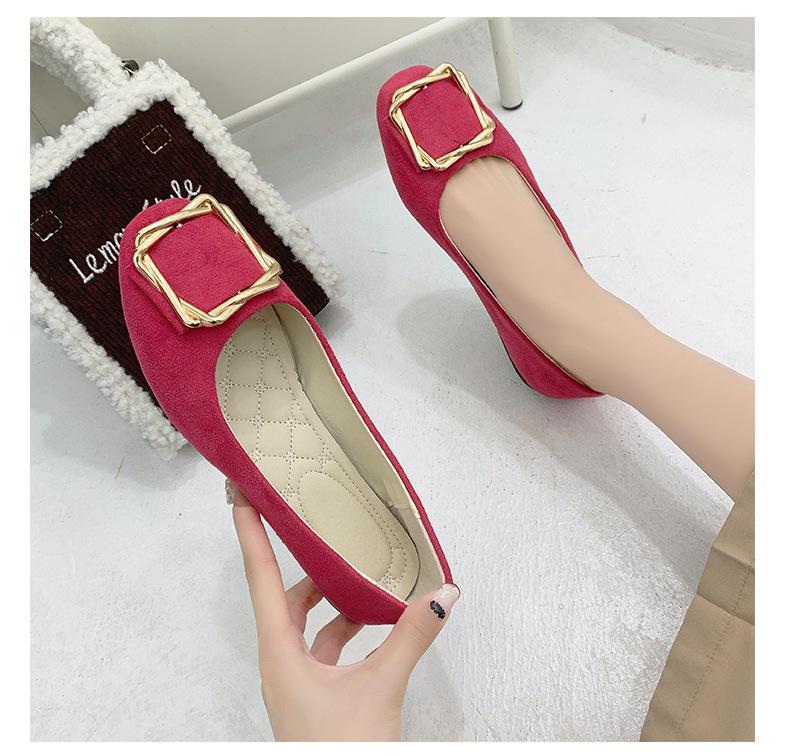 Women's Shoes Flat Shoes Square Toe Slip on Large Size Comfortable Casual Single Shoes Multicolor