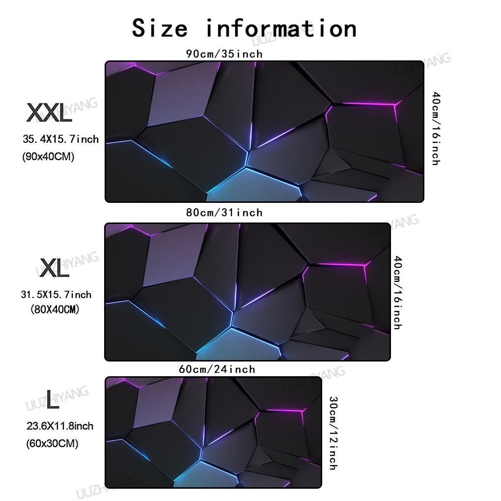 Geometric Art Large Gaming Mouse Pad mm Gamer Big Mouse Mat Computer Gaming Locking Edge MousePad Keyboard Desk Mice Pads