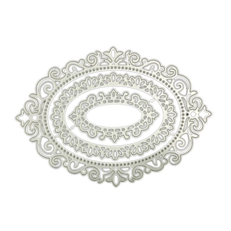 

Vintage Oval Lace Border DIY Die Cut for Card Making Frame Cutting Die Embossing Templates for Photo Scrapbook Crafts 1