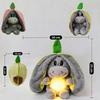 Kawaii Luminous Breathing Doll with Motion Lights Plush Breathing Stuffed Doll Strawberry Donkey Baby Sleeping Toys Plush Doll