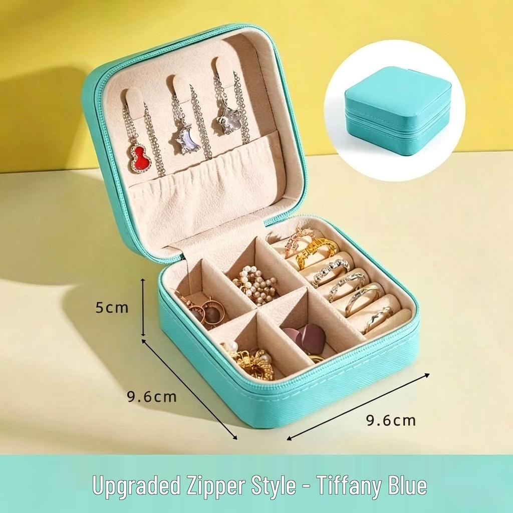 Korean Style Portable Jewelry Box for Stud Earrings & Rings, Anti-Oxidation Travel Organizer