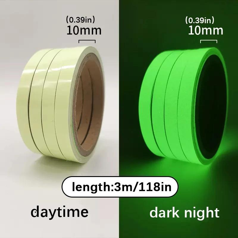 Glow In The Dark Tape Warning Strips Fluorescent Light Storage Adhesive Stickers For Stairs Walls Step Safety Exits Sign