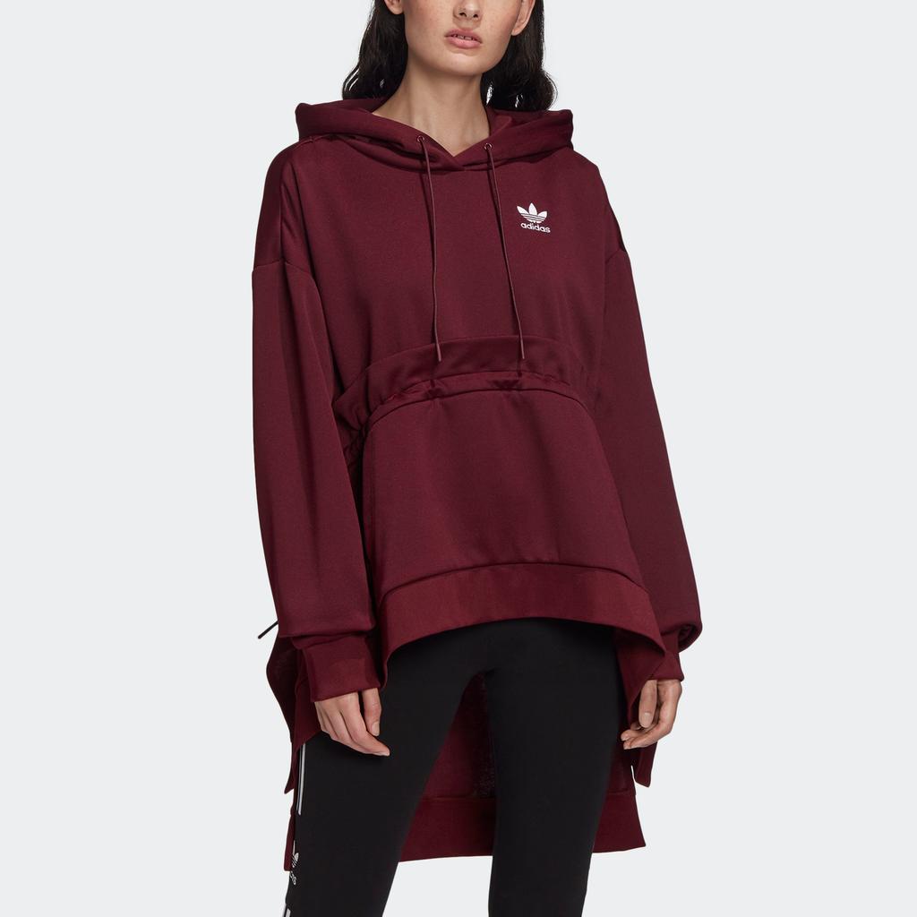 Adidas Originals Fashion Comfortable Hooded Long Sleeve Striped Sweatshirt Women Hoodies Dark-Purple FT9889