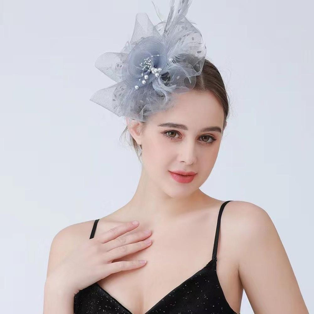 Blumen Netz Federn Fascinator Hut Reifen Haarspange Braut Kopfschmuck Party Netz Haarband Hochzeit