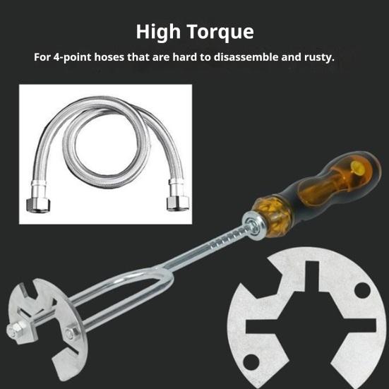 Bathroom Wrench Multi-Size All-in-One Sink Wrench Set with 360-Degree Rotation Tight Spaces Multi-Function Plumbing Tool