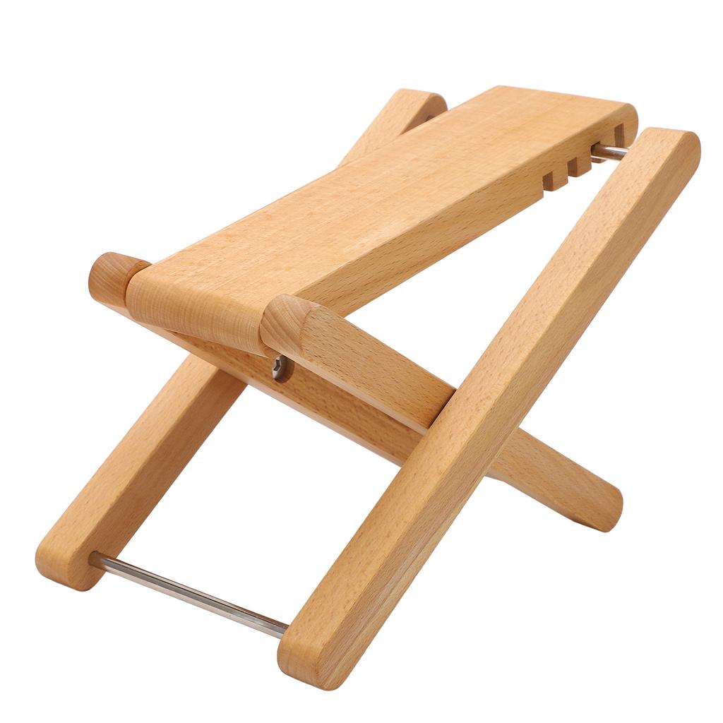 Gitarrenfußstütze Höhenverstellbar 4 Positionen Faltbar Massivholz Fußhocker für Auftritte